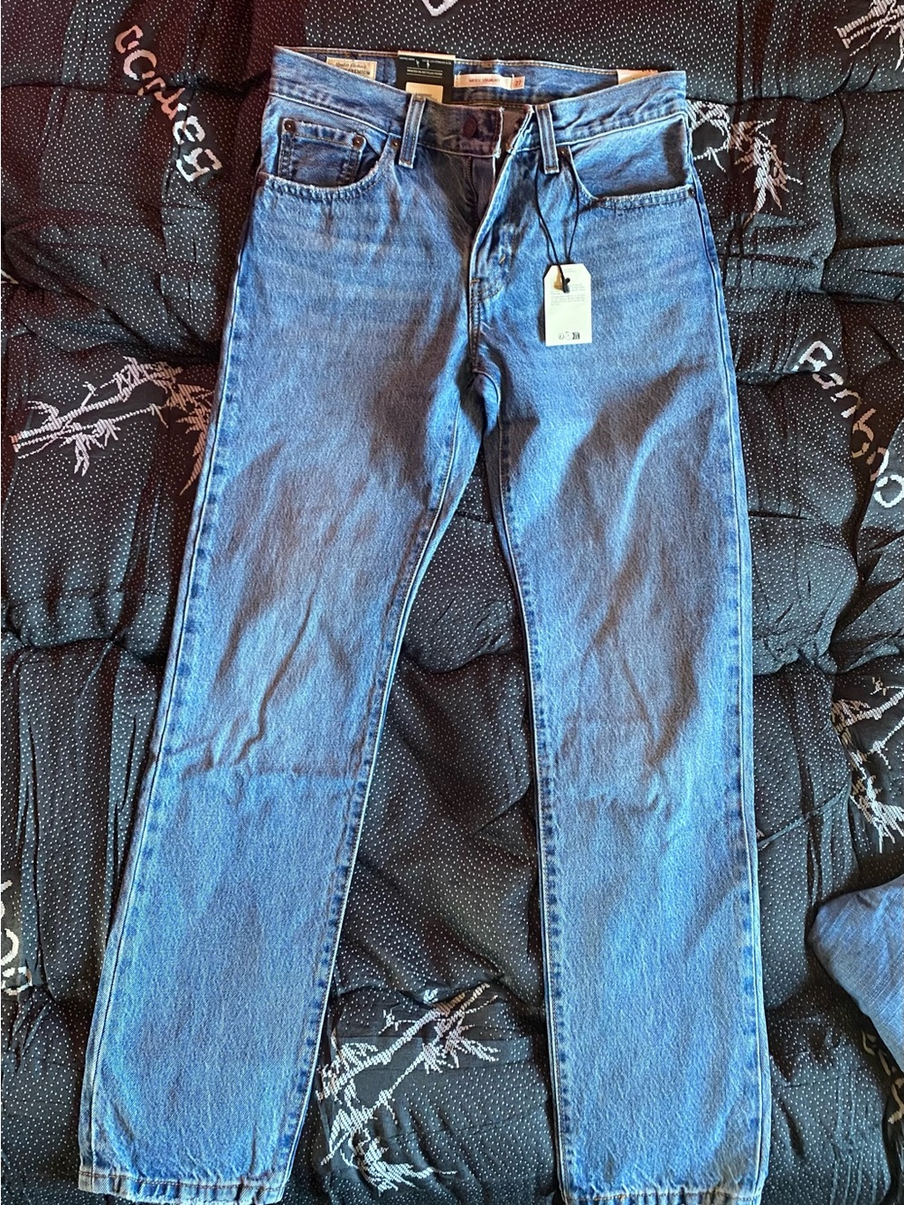 Middy Straight Womens Medium Blue Levi Jeans
